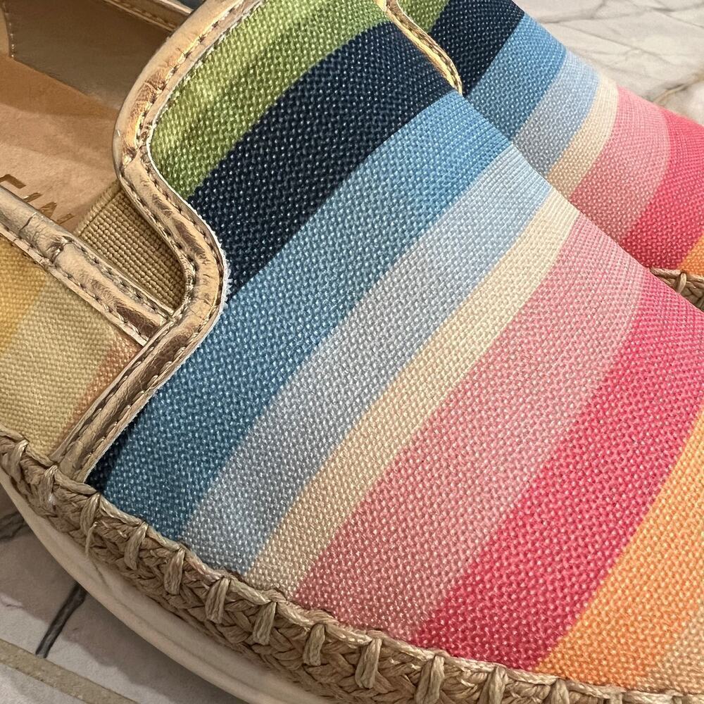 Anne Klein Zamina Pastel Stripe Canvas Espadrille Loafer Shoes Size 9.5 AK193032 - Picture 11 of 12